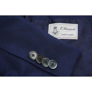 E. Formicola Napoli Cucita a Mano Royal Blue 100% Cashmere Sport Coat Sz 42